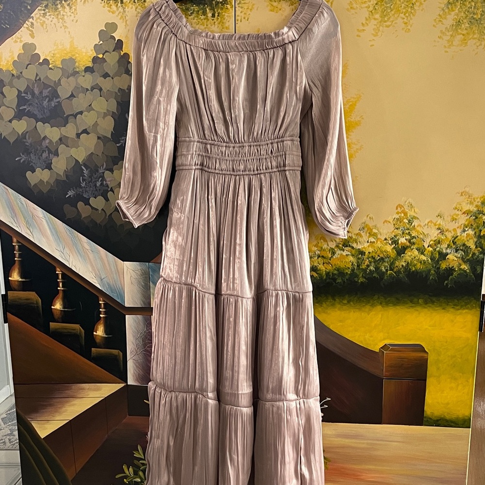 Anthropologie Mauve Long Sleeve Dress